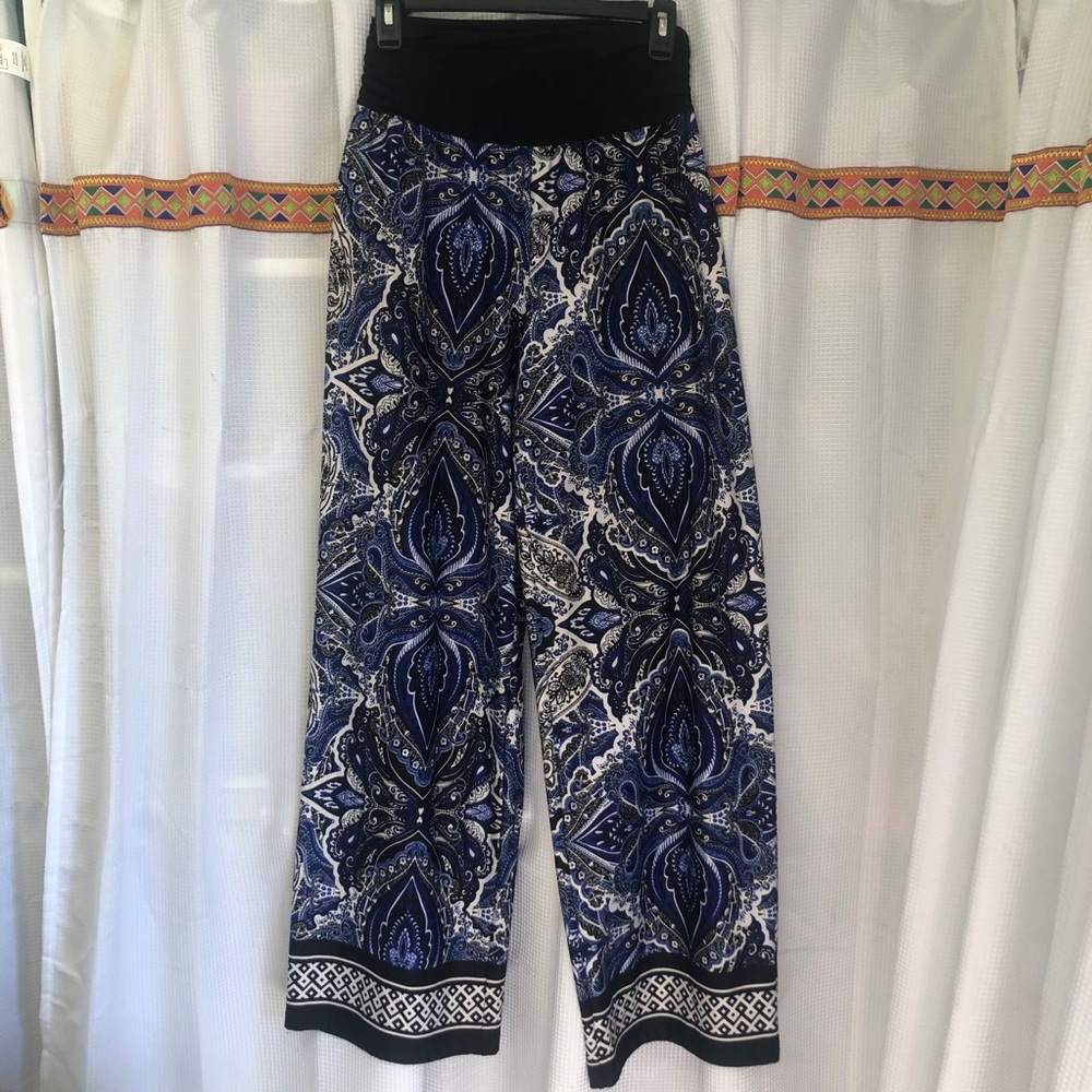 APT.9 flowy blue and black pants size m